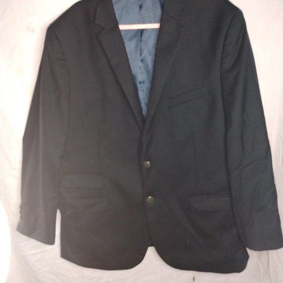 NAVY 100% WOOL 48R EGARA SLIM FIT TWO BUTTON PROM - Picture 5 of 5